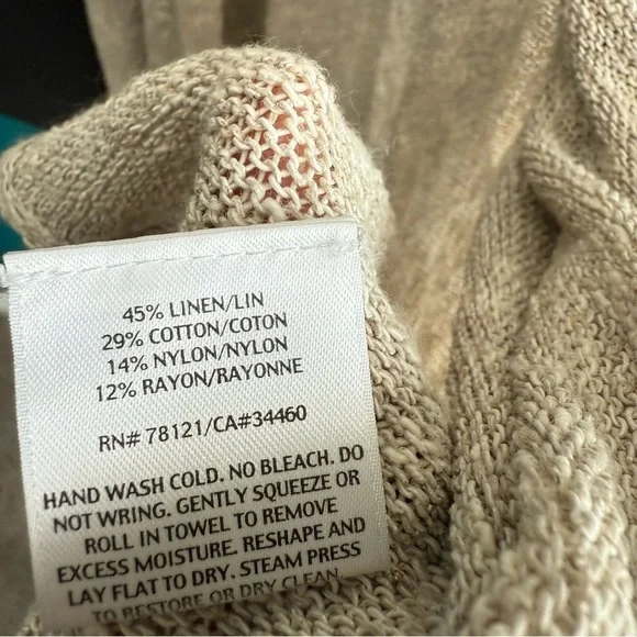 Eileen Fisher Black and Cream Textured Knit Top Linen/Cotton blend Large - Picture 10 of 10